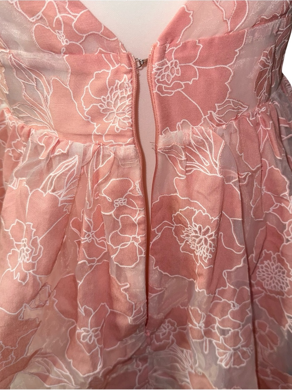 Lulus Floral Feelings Pink Floral Jacquard Babydoll Mini Dress women’s Medium - Picture 8 of 16